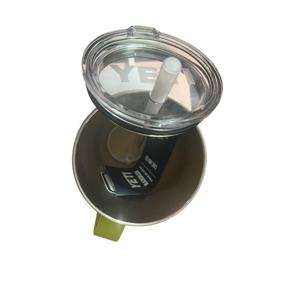 NWT YETI  Rambler 35oz Mug w/ Handle Straw Lid LIMITED EDITION Chartreuse. - Picture 4 of 5